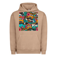 Pigment Burro western school bus seamless pattern Urban Hoodie - BundleAndBundleShop