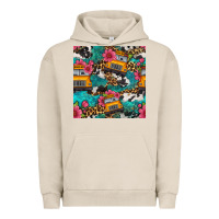 Pigment French Oak western school bus seamless pattern Urban Hoodie - BundleAndBundleShop