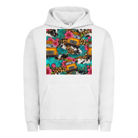Pigment Lunar Rock western school bus seamless pattern Urban Hoodie - BundleAndBundleShop
