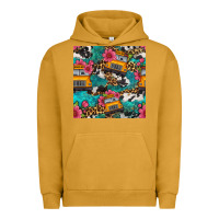Pigment Peanut Butter western school bus seamless pattern Urban Hoodie - BundleAndBundleShop
