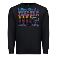 Black battery life of a teacher Premium Sweatshirt - texasbilliewilder