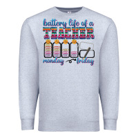 Heather Grey battery life of a teacher Premium Sweatshirt - texasbilliewilder