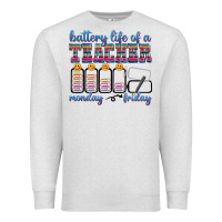 Oatmeal Heather battery life of a teacher Premium Sweatshirt - texasbilliewilder