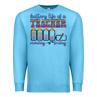 Ocean Blue battery life of a teacher Premium Sweatshirt - texasbilliewilder