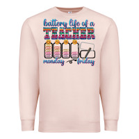 Pale Pink battery life of a teacher Premium Sweatshirt - texasbilliewilder