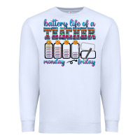 White battery life of a teacher Premium Sweatshirt - texasbilliewilder