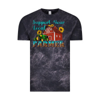 Cloud Black western support your local farmer Vintage Tee - Artiststas