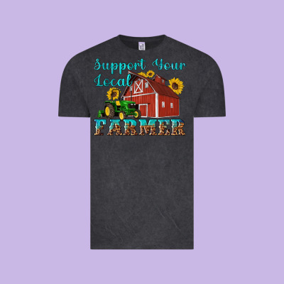 Western Support Your Local Farmer Vintage Tee Designed By Artiststas