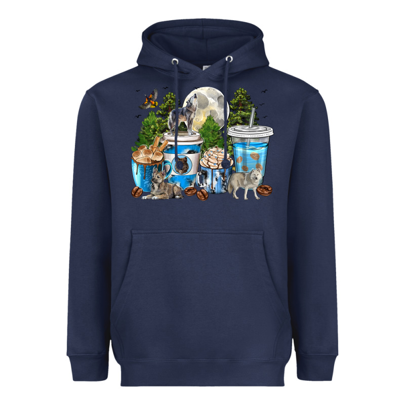 Wolf Coffee Cups Heavyweight Hoodie by texasbilliewilder | Teevron