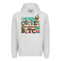 Dove Grey ı pretend coffee helps but ı am still a bitch Premium Hoodie - AdoDesignShop