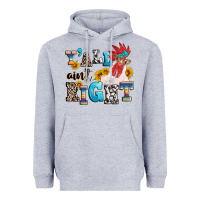 Heather Grey Y'all ain't right crazy Heavyweight Hoodie - texasbilliewilder