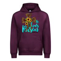 Mauve Wine he has risen Urban Hoodie - JahusDesignShop