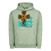Pigment Oil Green he has risen Urban Hoodie - JahusDesignShop