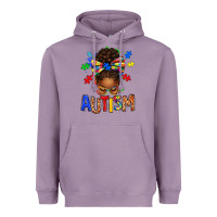 Lavender Autism Awareness afro messy bu Heavyweight Hoodie - texasbilliewilder