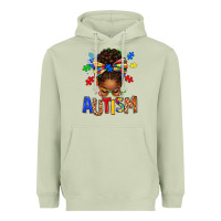 Matcha Autism Awareness afro messy bu Heavyweight Hoodie - texasbilliewilder