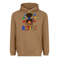 Autism Awareness Afro Messy Bu Heavyweight Hoodie | Teevron