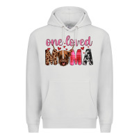 Dove Grey highland cow one loved mama Premium Hoodie - JahusDesignShop