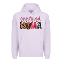 Lilac highland cow one loved mama Premium Hoodie - JahusDesignShop