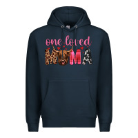 Navy highland cow one loved mama Premium Hoodie - JahusDesignShop