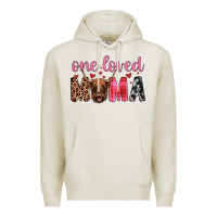 Oatmeal Heather highland cow one loved mama Premium Hoodie - JahusDesignShop