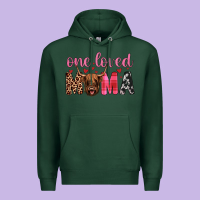 Highland Cow One Loved Mama Premium Hoodie Designed By Jahusdesignshop