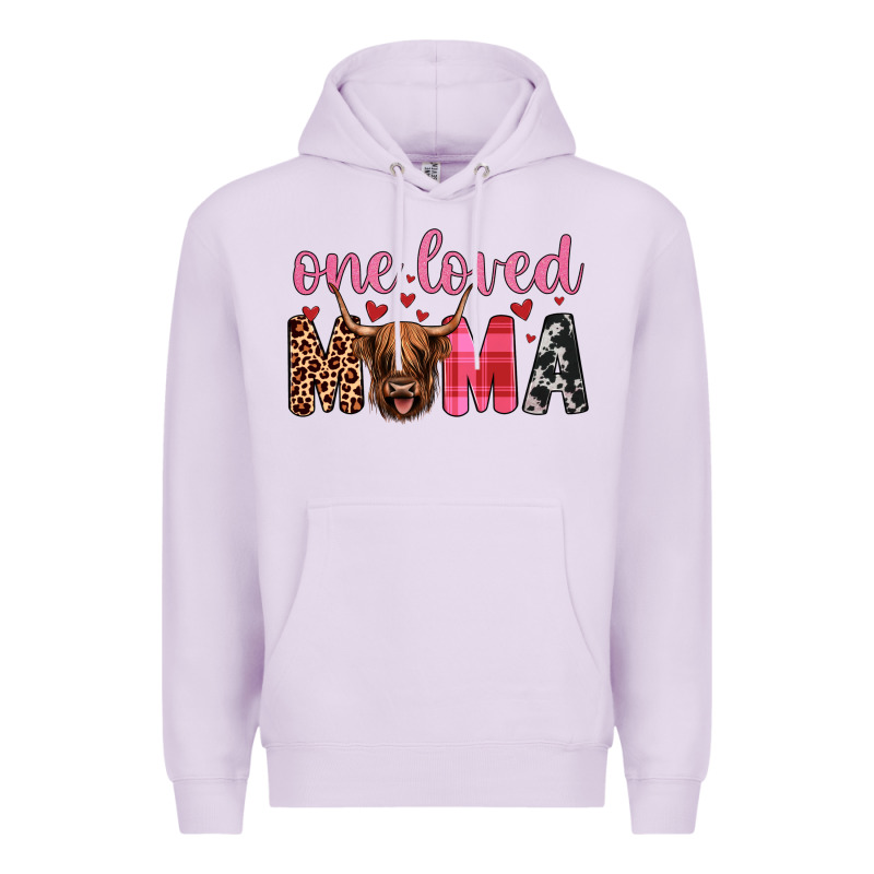 Highland Cow One Loved Mama Premium Hoodie by JahusDesignShop | Teevron