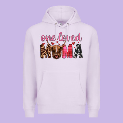 Highland Cow One Loved Mama Premium Hoodie Designed By Jahusdesignshop