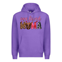 Purple highland cow one loved mama Premium Hoodie - JahusDesignShop