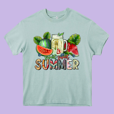 Sweet Sweet Summer Heavy Core Tee Designed By Cowhidedigitalart