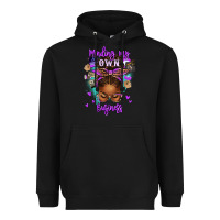 Black minding my own business afro messy bun Heavyweight Hoodie - texasbilliewilder