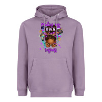 Minding My Own Business Afro Messy Bun Heavyweight Hoodie | Teevron