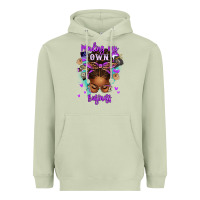Matcha minding my own business afro messy bun Heavyweight Hoodie - texasbilliewilder