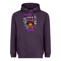 Plum minding my own business afro messy bun Heavyweight Hoodie - texasbilliewilder