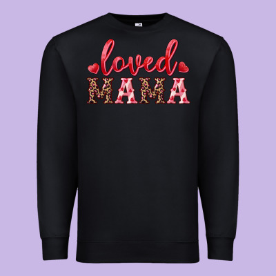 Loved Mama Premium Sweatshirt Designed By Ranaportraitstore