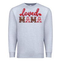 Heather Grey loved mama Premium Sweatshirt - RanaPortraitStore