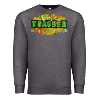 Charcoal Heather being a teacher makes my life complete Premium Sweatshirt - texasbilliewilder