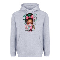 Heather Grey afro messy bun diva life Heavyweight Hoodie - texasbilliewilder
