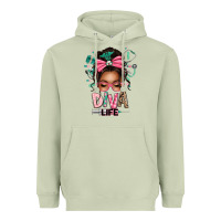 Matcha afro messy bun diva life Heavyweight Hoodie - texasbilliewilder