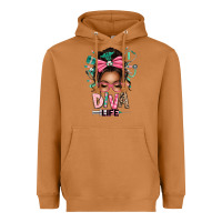 Afro Messy Bun Diva Life Heavyweight Hoodie | Teevron