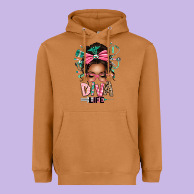 Afro Messy Bun Diva Life Heavyweight Hoodie Designed By Texasbilliewilder