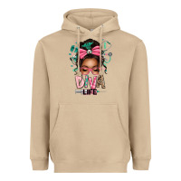 Mushroom afro messy bun diva life Heavyweight Hoodie - texasbilliewilder