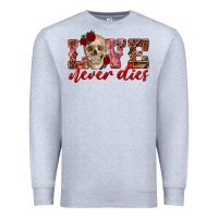 Heather Grey love never dies skull Premium Sweatshirt - RanaPortraitStore