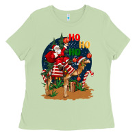 Matcha Christmas  camel with Santa Ladies Tee - BarkalooDesign