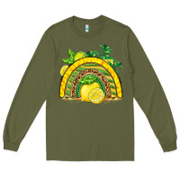 Army Green lemon  rainbow Long Sleeve Tee - BarkalooDesign