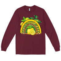 Burgundy lemon  rainbow Long Sleeve Tee - BarkalooDesign