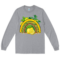 Heather Grey lemon  rainbow Long Sleeve Tee - BarkalooDesign