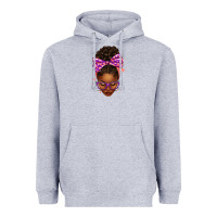Heather Grey sorority colors purple carol afro messy bun woman Heavyweight Hoodie - texasbilliewilder