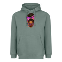 Sage sorority colors purple carol afro messy bun woman Heavyweight Hoodie - texasbilliewilder