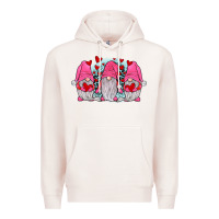 Pale Pink gnomies valentines day Premium Hoodie - JahusDesignShop