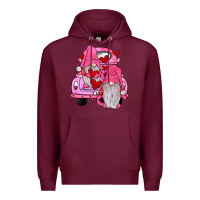 Burgundy farm truck,gnomies valentines Premium Hoodie - JahusDesignShop
